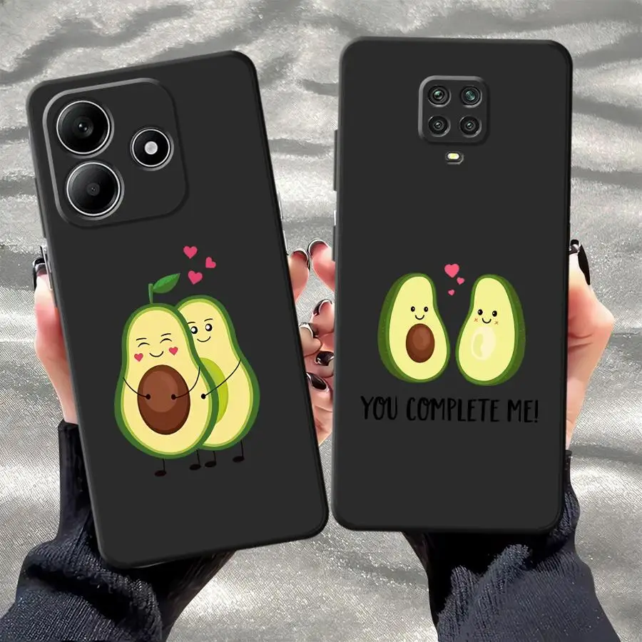 

Soft Funda Back Phone Cover Case for Xiaomi Poco C85 C71 F4 F5 F3 X4 X3 Pro X3 NFC Couple Avocado