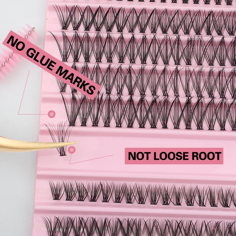 240pcs Individual Lash Clusters Large Capacity 30P 40P D Curl Mixed Length 8-16mm DIY Natural Soft Reusable False Eyelash