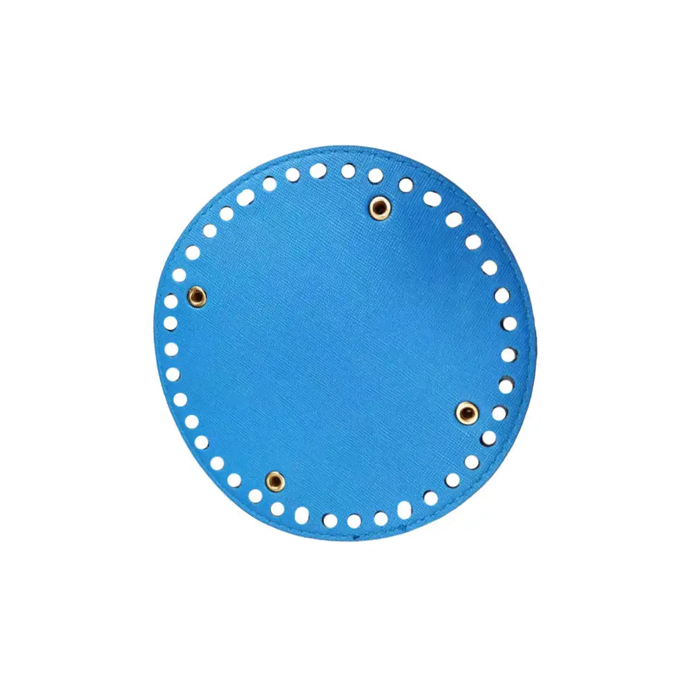 14Cm Round PU Bag Bottom Base DIY Craft Material Heavy Duty Riveted Design Protects Bag Sole Wear Resistant Stylish Sky