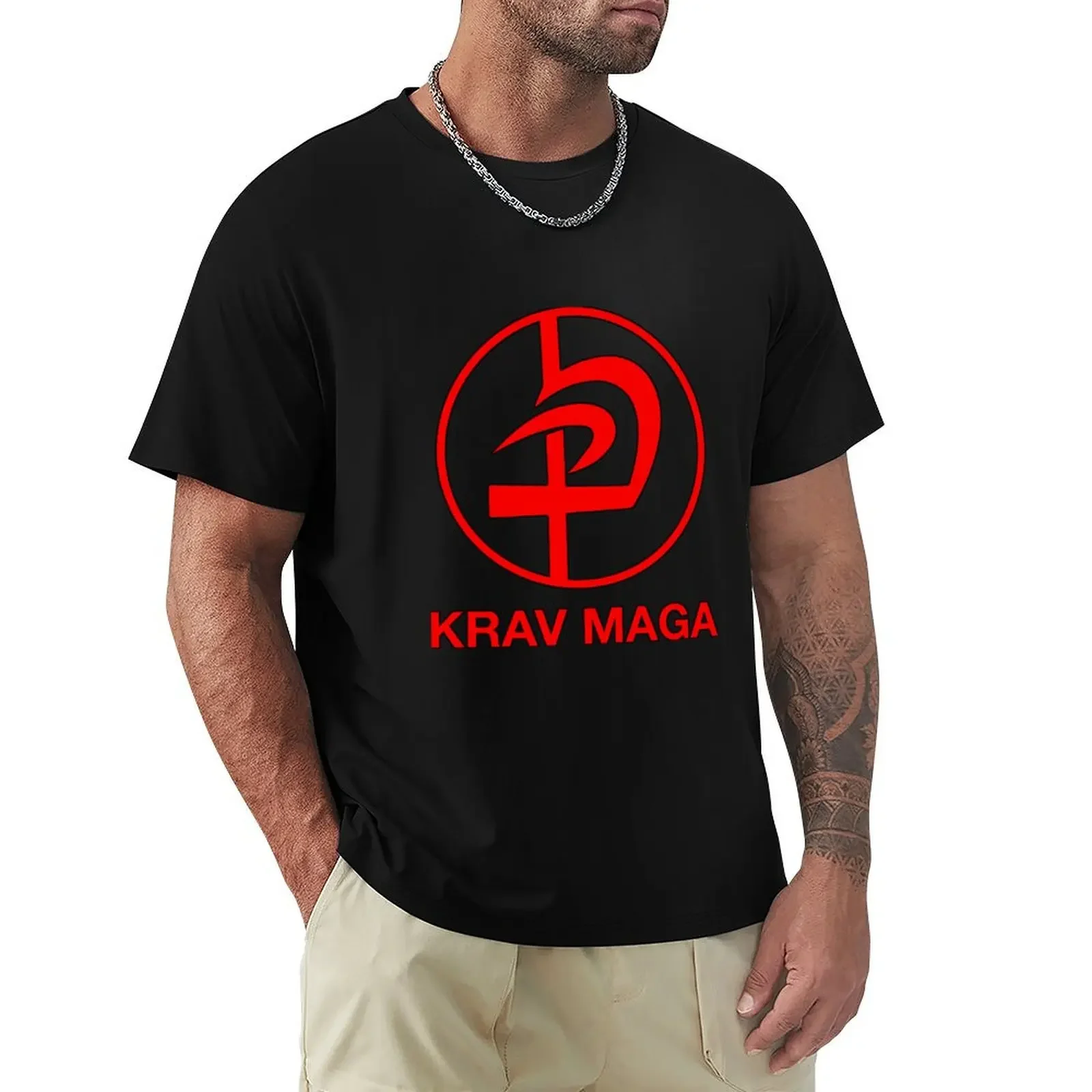 

KRAV MAGA logo T-Shirt vintage graphic tee Short sleeve tee plain white t shirts men