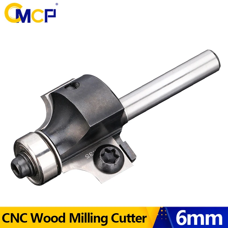 

CMCP Corner Rounding End Mill 6mm Radius Replaceable Carbide Insert CNC Milling Cutter for Woodworker Edge Trimming Bit