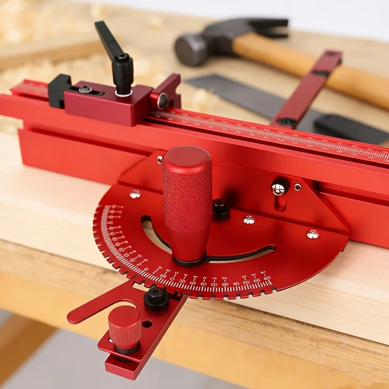 400-millimeter Aluminum Profile | Versatile woodworking tool for table saws and routers, includes a push stick, guide rail