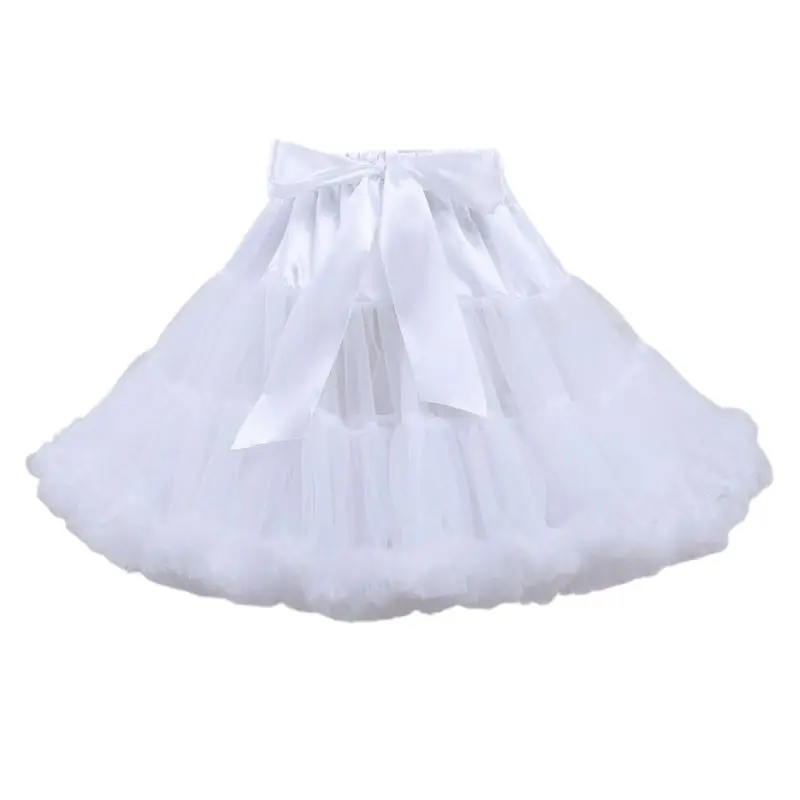 Women Cosplay Petticoat Layered Ballet Skirt Bow Underskirt