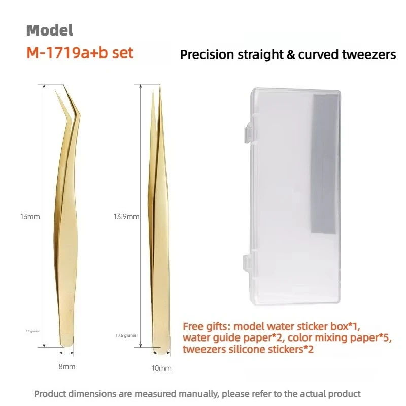 18K Gold-Plated Elbow Tweezers Ultra-Fine Pointed for Gundam Model