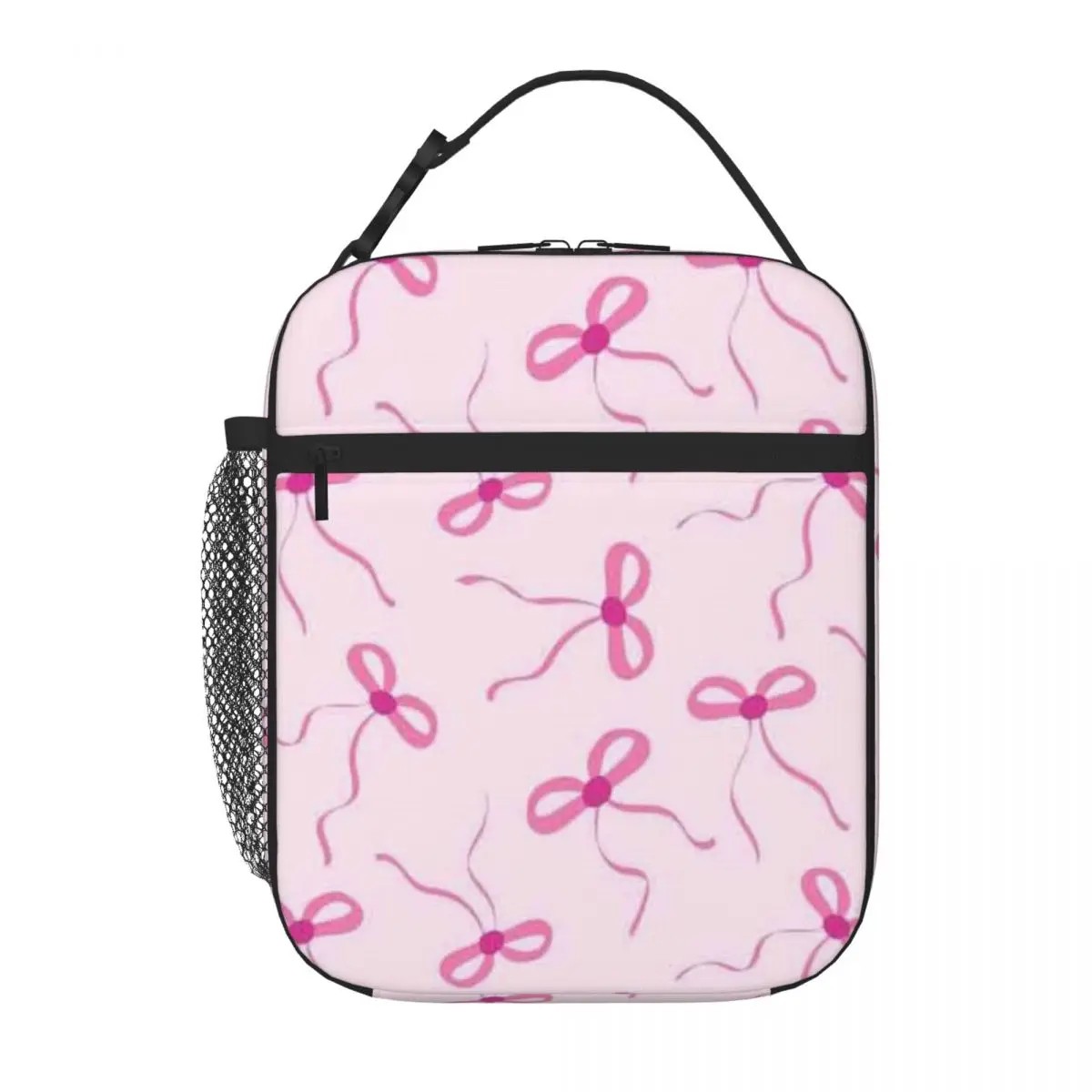 Bestselling Preppy Coquette Pink Bows Oversized Bento Bag Campus Lunch Waterproof Lunch Bag