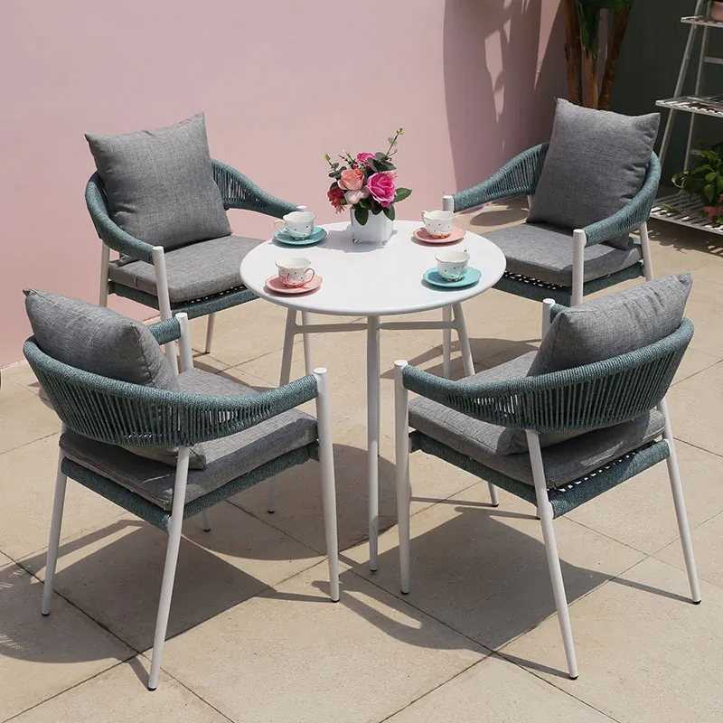 LTT Nordic outdoor table and chair creative leisure balcony table and chair combination courtyard rope table and chair