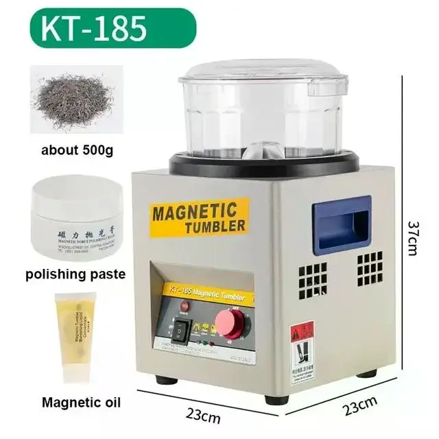 

Electric Magnetic Tumbler Polishing Machine KT185 Magnetic Jewelry Polisher 2000 RPM Adjustable Speed for Jewelry Cleaning