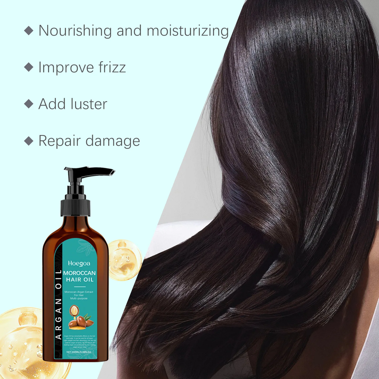 Hoegoa Olive Hair Care Essential Oil Reduce Loss Restore Shiny Nourishing Roots Improve Scalp Damage Oil Control Hair Growth Oil