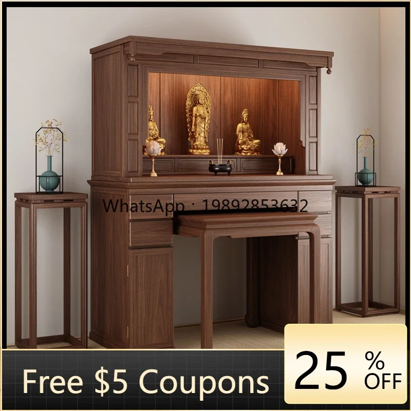 New Chinese Style Household Solid Wood Buddha Niche Cabinet Altar Buddha Hall Table Incense Table