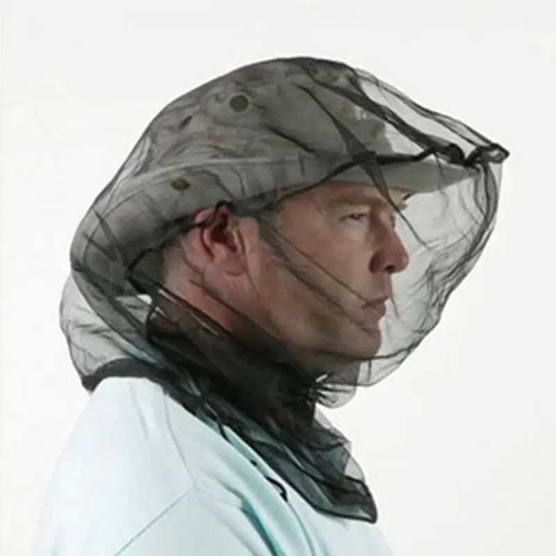 Overhead Mosquito Net Outdoor Mosquito Net Headgear 70D Nylon Bug Net Hat Foldable Insect Protection for Camping Fishing Hiking