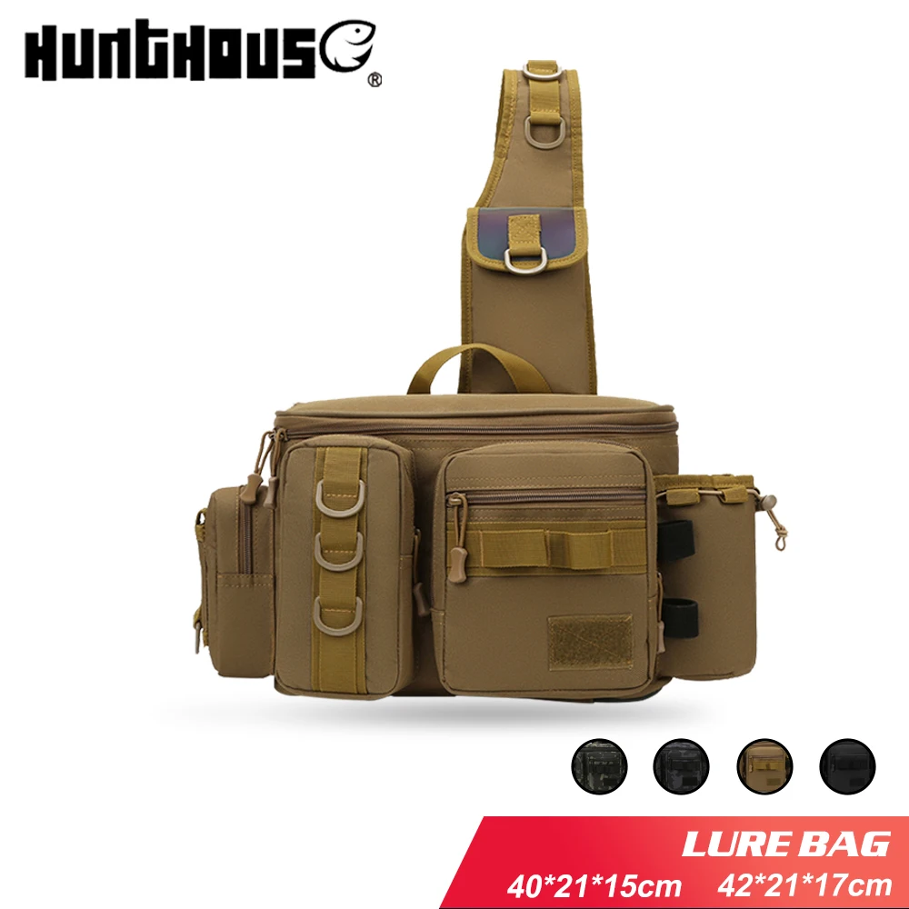 Hunthouse Inserting Rod Lure Fishing Bag Multi-Functional 40*21*15cm Outdoor Portable Practical Storage Accessories Fish Tackle