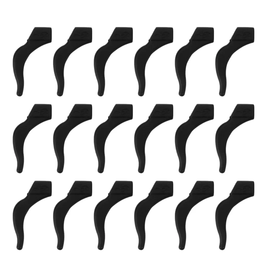 

20Pairs Silicone Glasses Tips Anti for Men Women Flexible Soft Non Slip Design Black Sunglasses Set