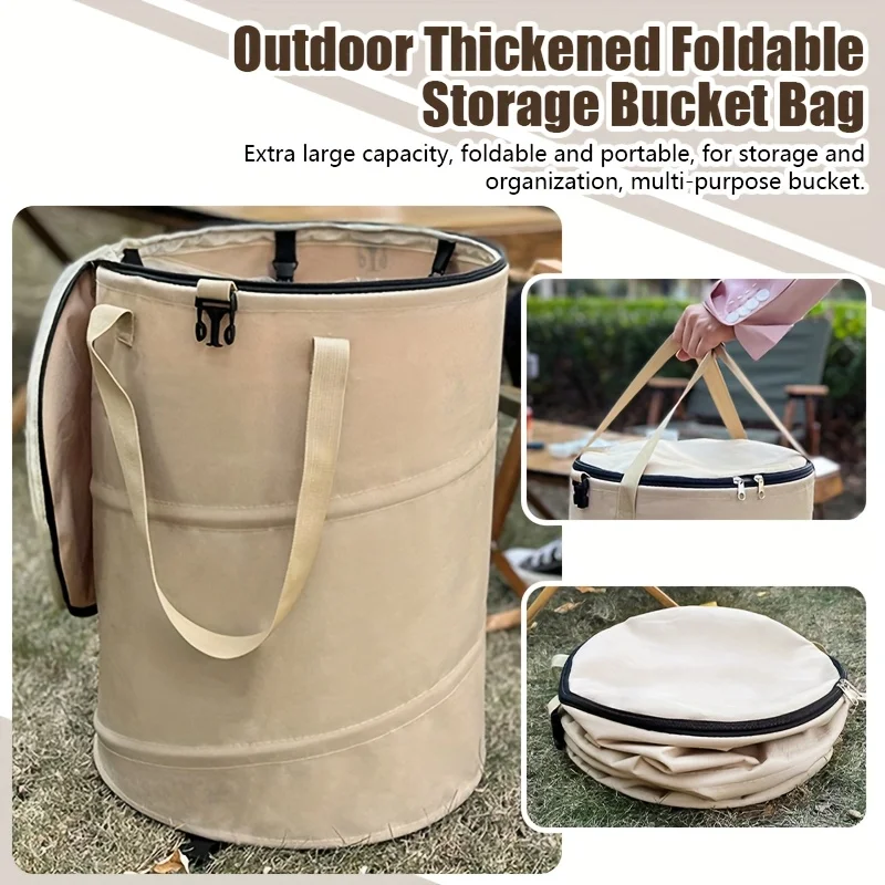 

Outdoor Camping Trash Can Foldable Multifunctional Storage Box Large Capacity Dirty Clothes Basket for Picnic BBQ Home Organizer