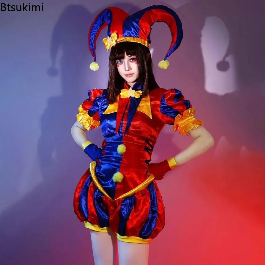 New Cartoon Amazing Ragatha Digital Circus Cosplay Costume for Girls Dress Halloween Pamny Jumpsuits Clown Pomni Onesie Cosplay view 4