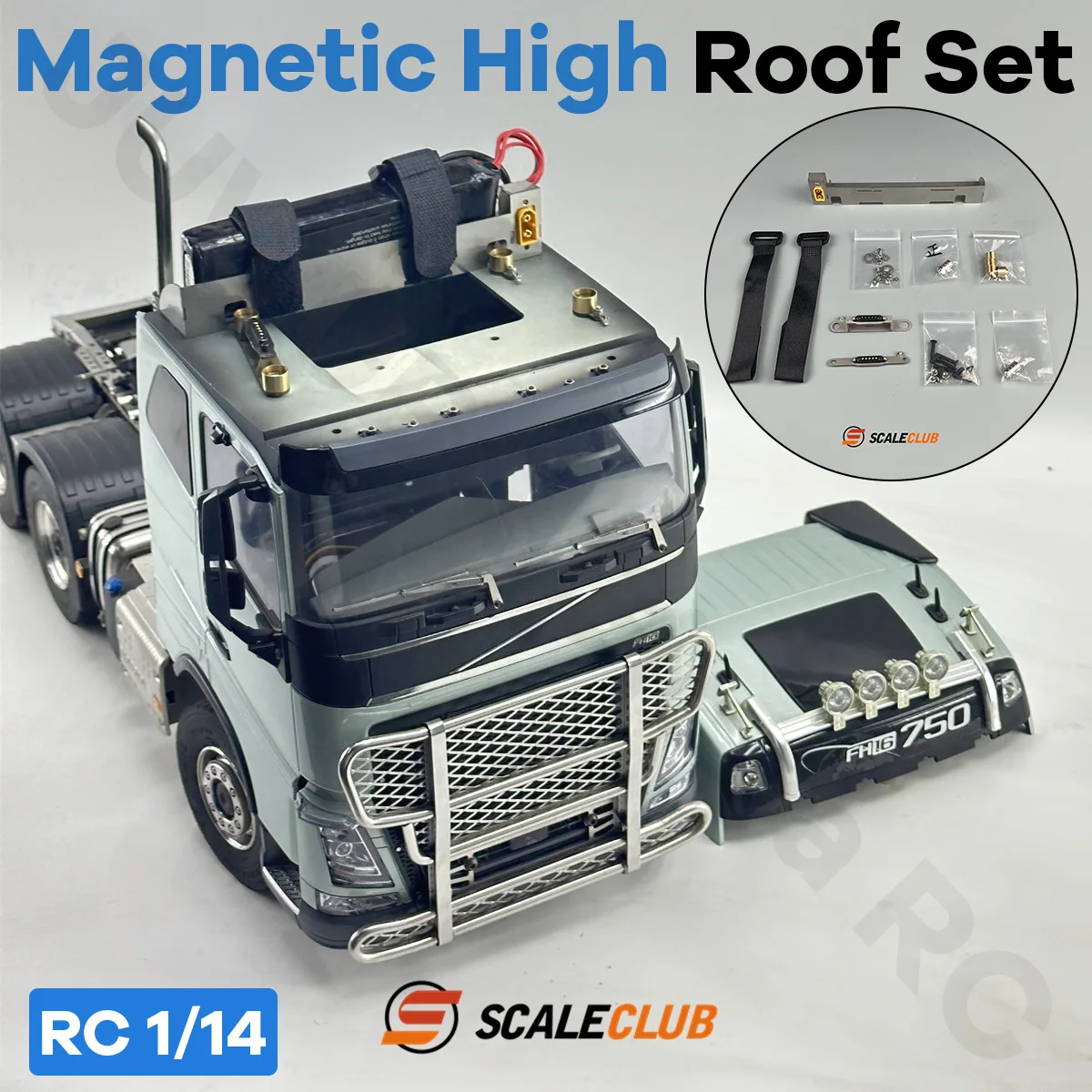Magnetic High Roof Set CXGD-TY-1 For 1/14 Tamiyaa RC Truck Scaniaa 770S R620/730 BENZZ VOLVOO 750 MANN SCALECaLUB Toy Model Part
