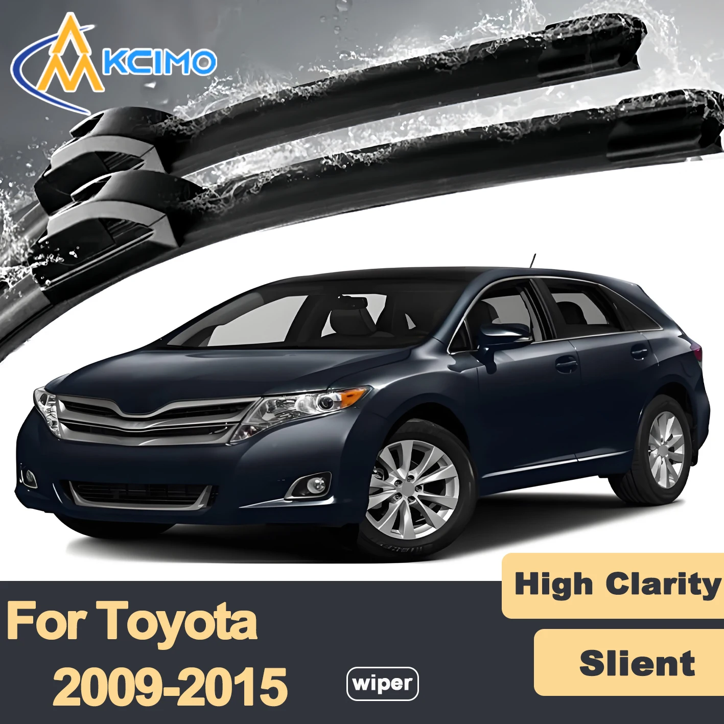 

Premium Rubber Durable Silent Windshield Wiper Blades 2pcs for Toyota Venza AV10 2009-2015 Front Wiper Blades Set