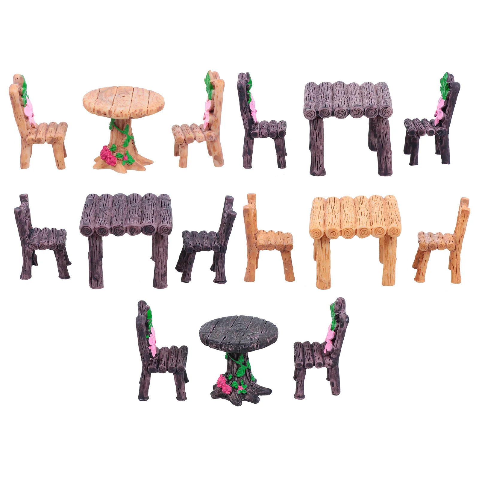 

5 Sets Miniature Landscape Ornament Home Decor Resin Table Chairs Baby Toys Crafts Ornaments Fairy Garden Accessories