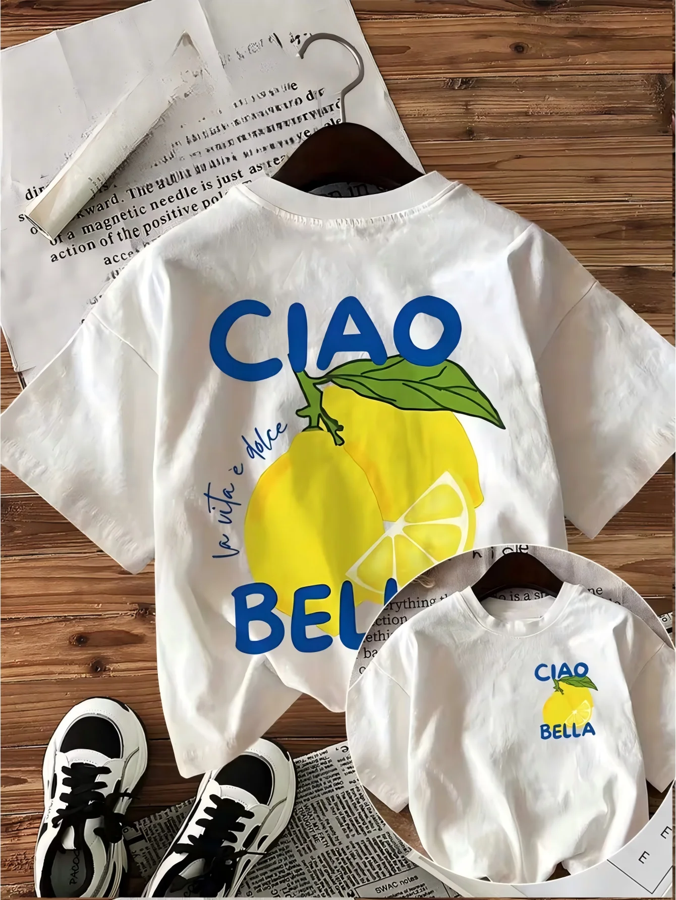 Ciao Bella Lemon T Shirt Italian Summer Graphic Tee Retro Aesthetic Harajuku Streetwear Top Casual Short Sleeve Tshirt