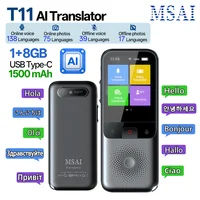Traductor MSAI T11, 138 Idiomas para Viajes, Traducción en Tiempo Real, 17 Idiomas sin Conexión, Traducción de Fotos, 75 Idiomas, 1500 mAh, 1+8 GB
