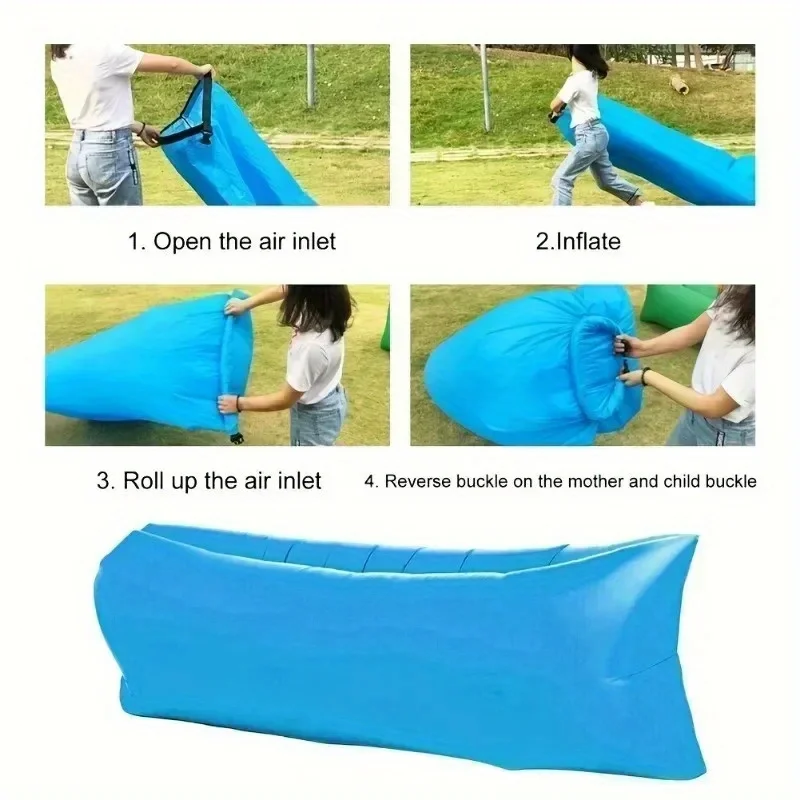 Outdoor Portable Inflatable Sofa Outdoor Seating Inflatable Air Inflatable Lounger Blow Up Chair Bag Banana Camping Bed Beanbag view 6