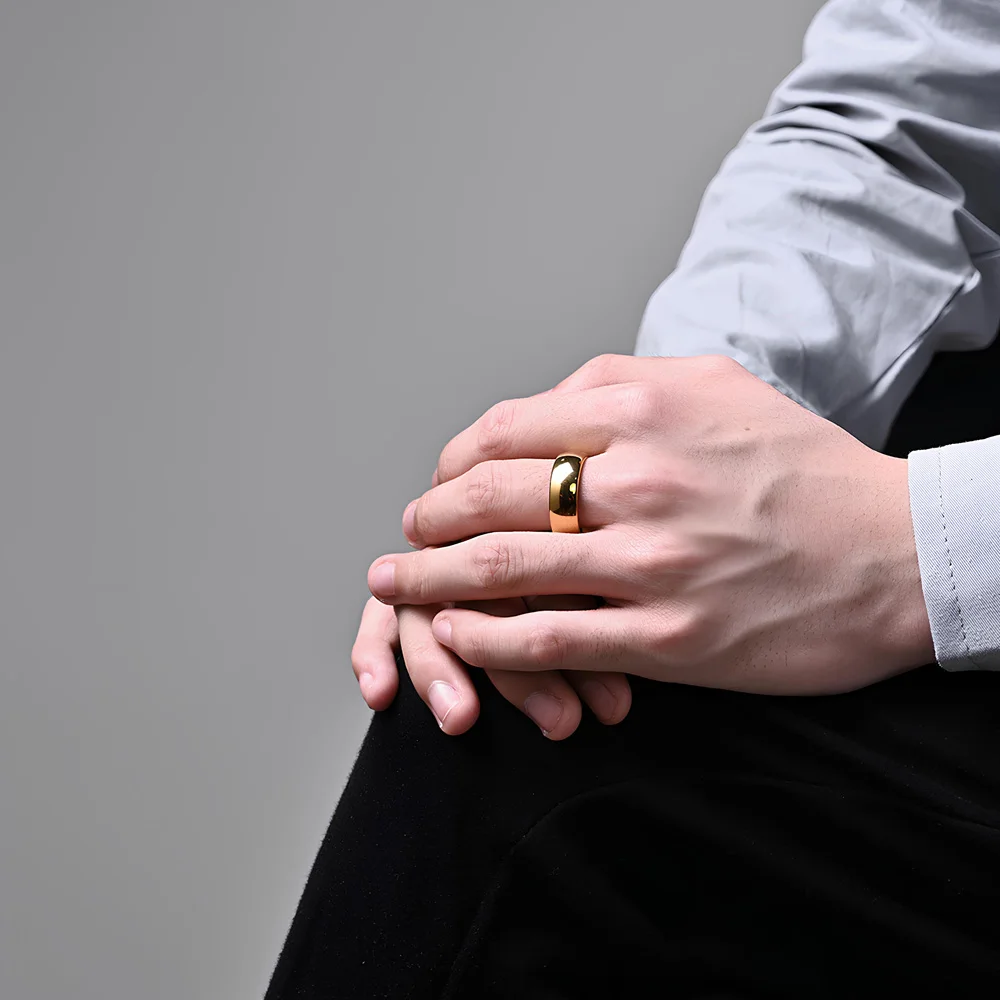 Wolframcarbid-Eheringe für Damen und Herren Klassische Komfort-Fit Gewölbte Ringe Einfacher Gotischer Stil Verlobungsringe – Detail 5