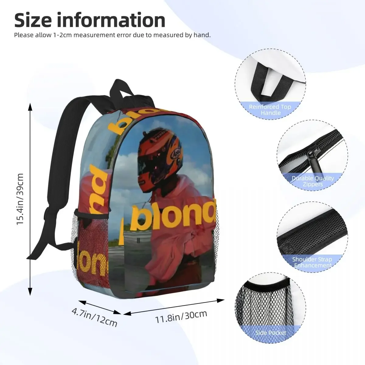 Frank Ocean Blond Aesthetic Graphic Design Backpack Boys Girls Bookbag Cartoon Students School Bags Travel Rucksack Shoulder Bag