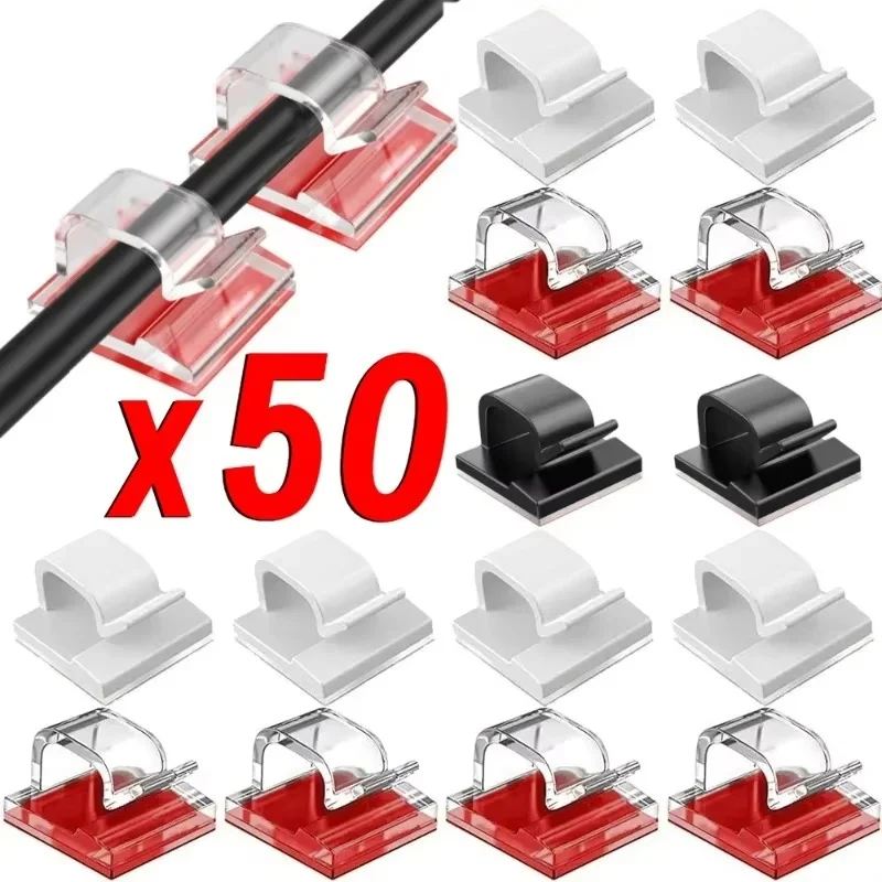 10/20/50 Stück USB-Kabel-Organizer-Clip, Kabelhalter, Schutz, USB-Kabelmanagement, selbstklebender Haken, Schreibtischklemme für Zuhause und Büro