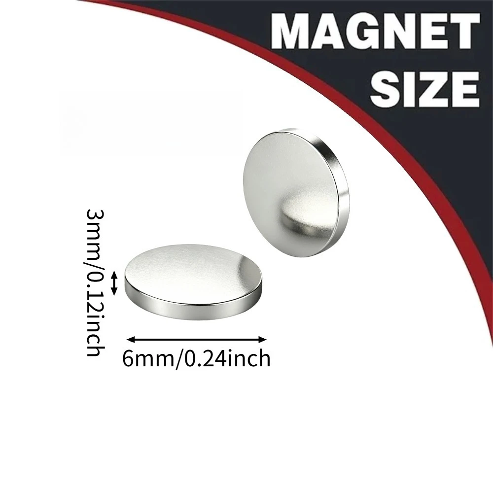 6x3mm Round Magnet, Multipurpose Disc Magnet For Photo Wall Installation, Bathroom, Warehouse & Household Storage Organizing