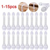 2/10 Pcs Children's Refrigerator Lock Drawer Lock Plastic Anti Safety Sliding Door Lock Anti Pinch Cabinet Protective Lock