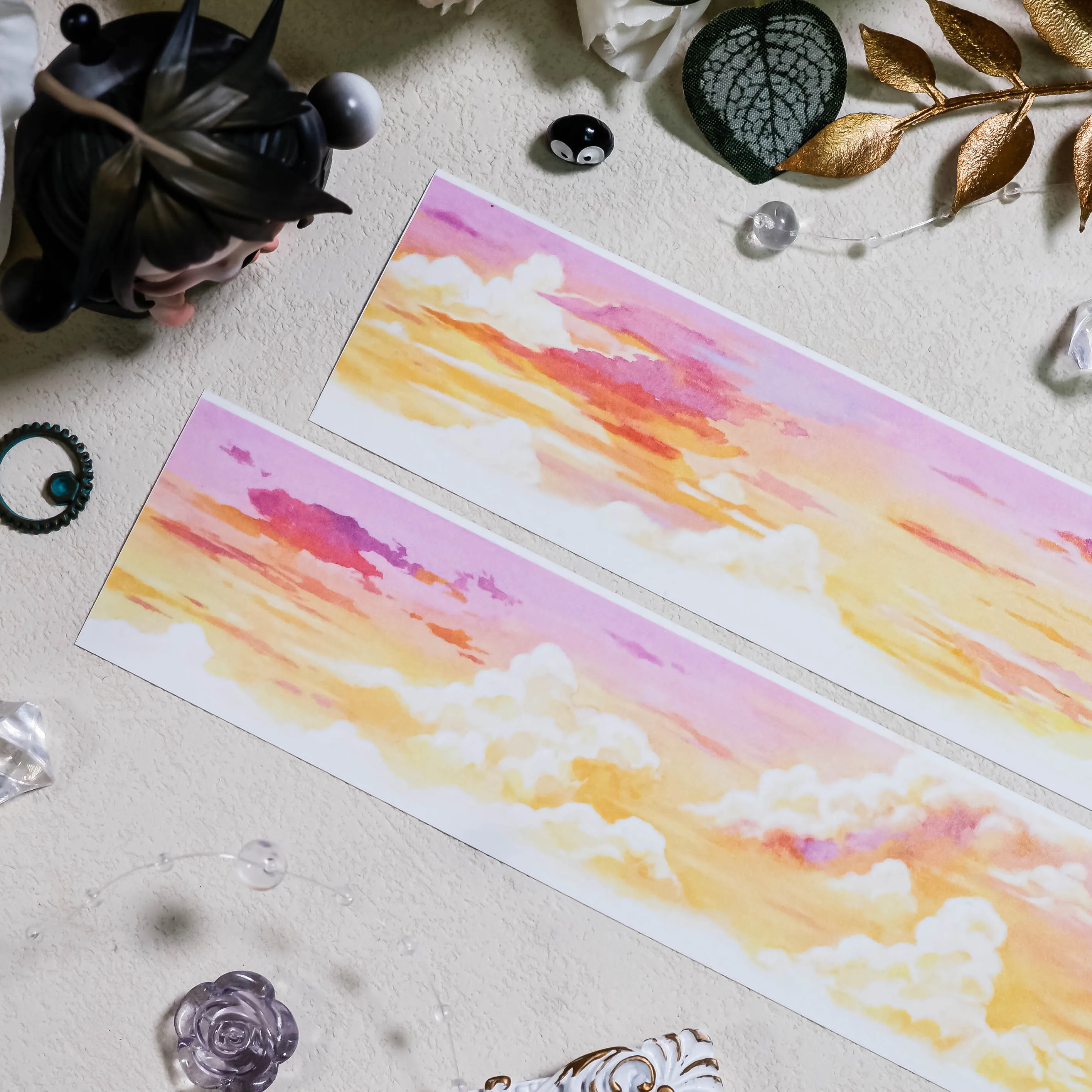 Twilight, washi tape, antique landscaping clouds, sunset sunset splicing cloud collage