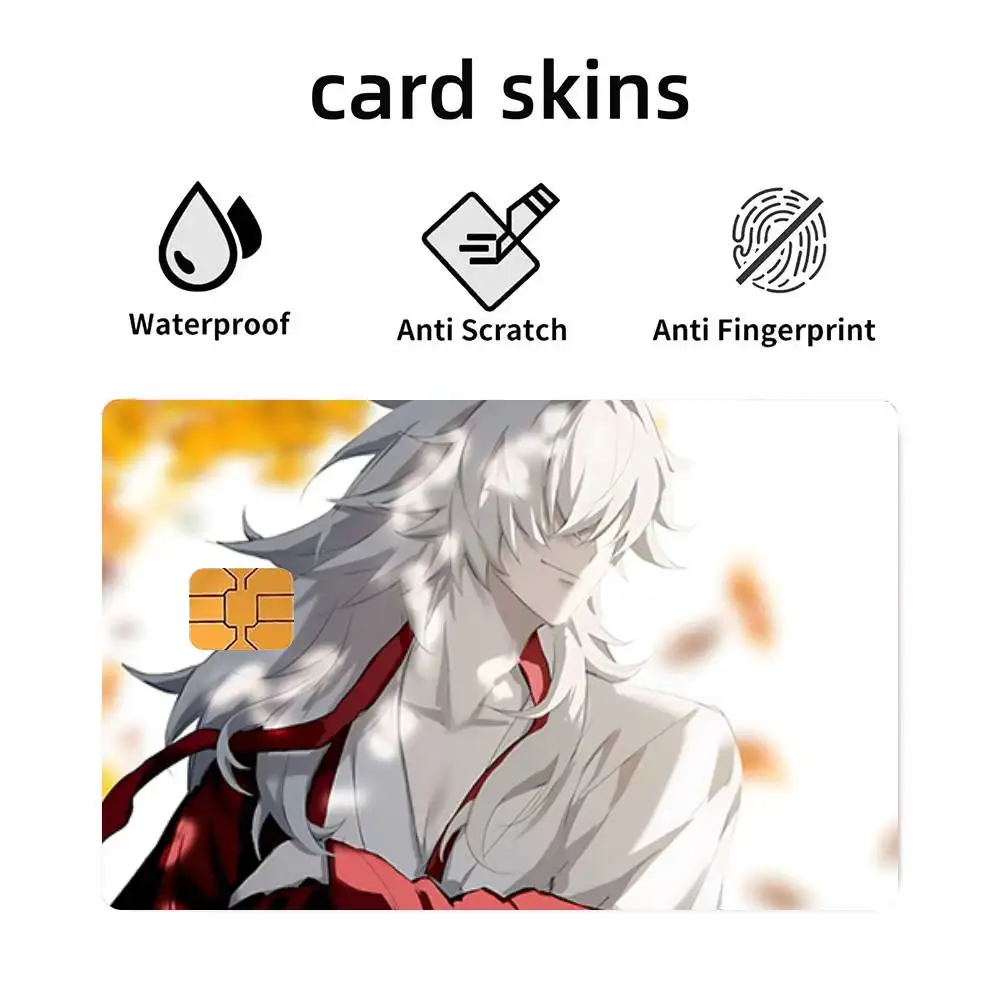 Game Honkai Star Rail Jing Yuan 4pcs 1Set Funny Shell On Off Ultra Thin No Fade Sticker Skin Cover Film For Debit Credit Card