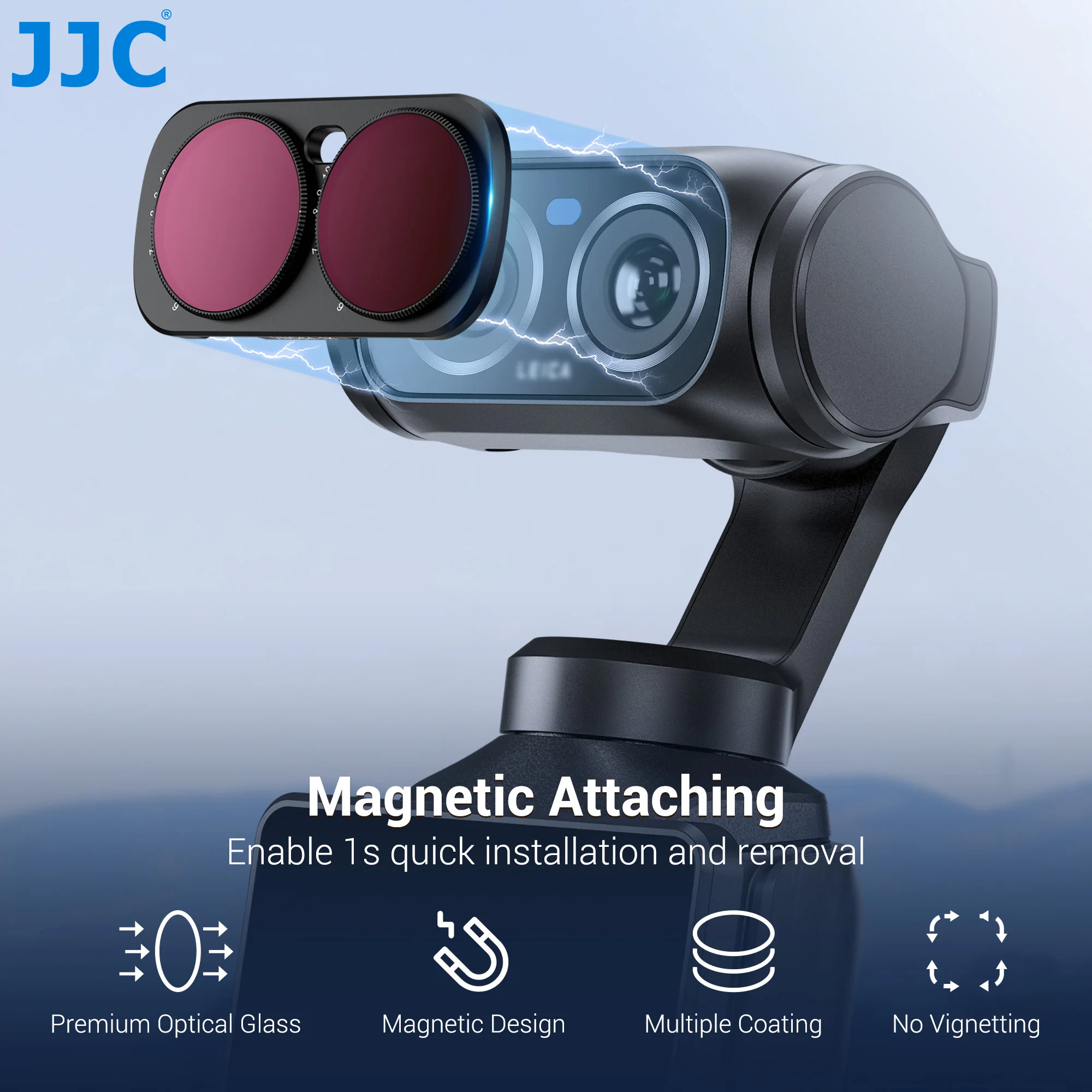 JJC Insta360 Luna Ultra Magnetische Objektivfilter ND16 ND32 ND64 ND2-32 ND64-1000 UV CPL Objektivfilter-Set für Insta360 Luna Ultra
