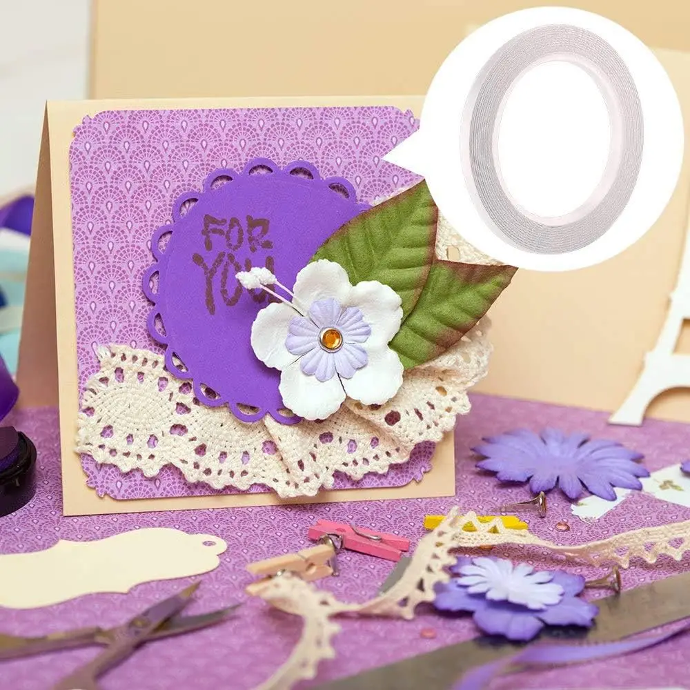 Cinta adhesiva de doble cara para manualidades, álbumes de recortes, confección de tarjetas, envoltorios de regalo, bricolaje, artes, suministros de oficina y hogar
