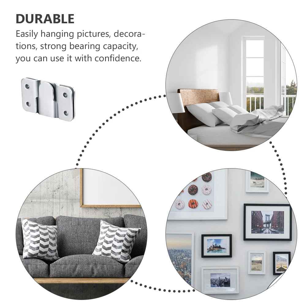 

32pcs Mountain Hooks Mirror Hangers Stainless Steel Heavy Duty Frame Bracket Interlocking Kits Picture Mounts Wall Decor