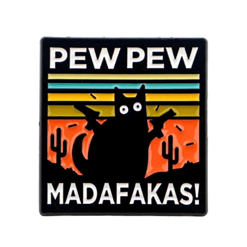 Funny Black Cat Enamel Pins Brooch Creativity Animal Lapel Badge Brooch for Backpack Clothing Accessories Friend Gifts