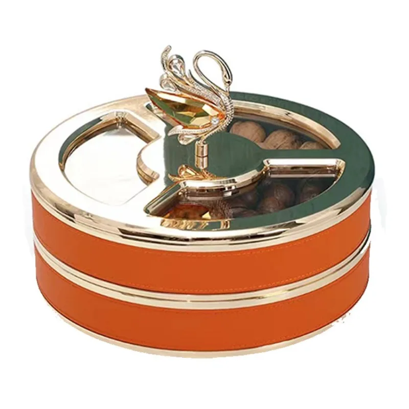 

Light luxury dried fruit box, household snack box with lid, melon seed plate, dried fruit storage box