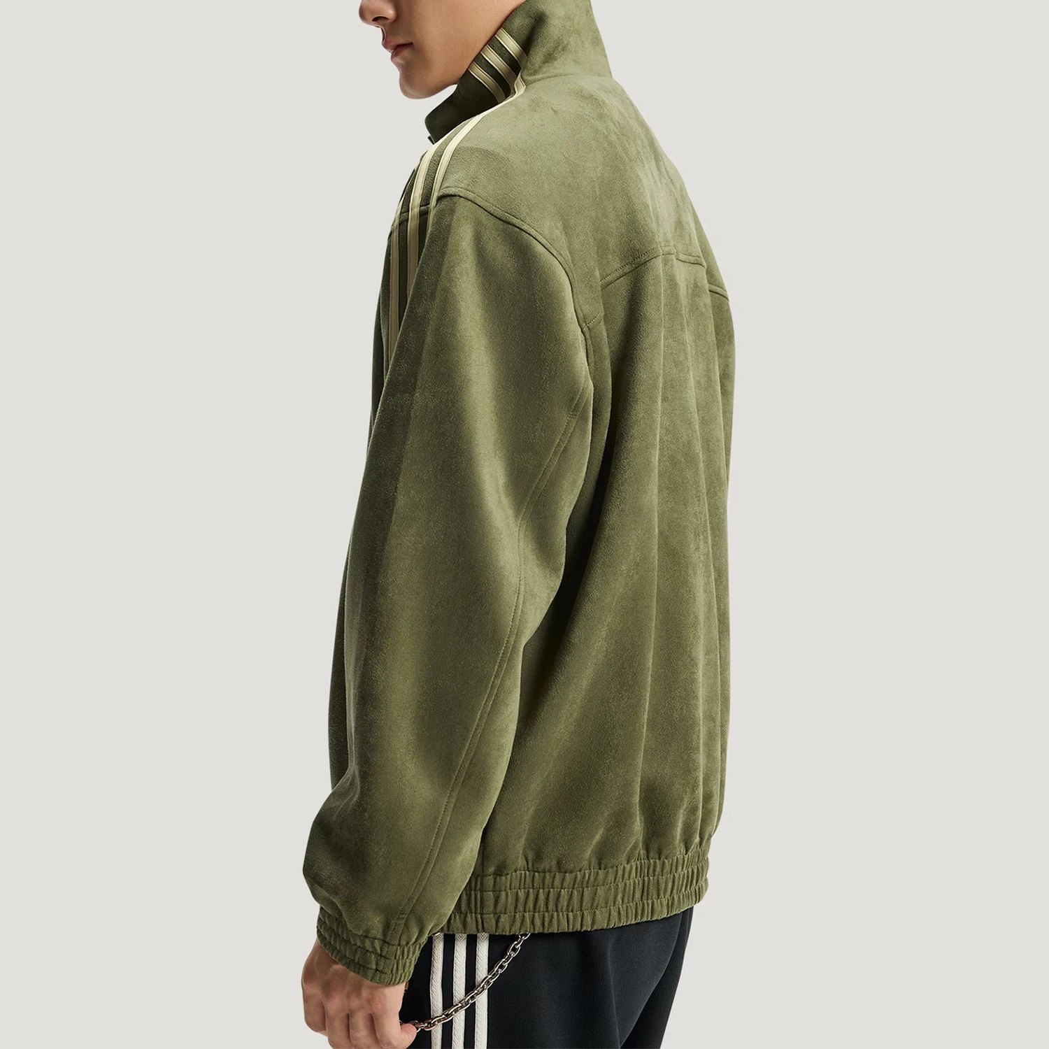 Adidas genuine clover men's and women's new Chinese style fashionable stand up collar jacket KT3847 image 2