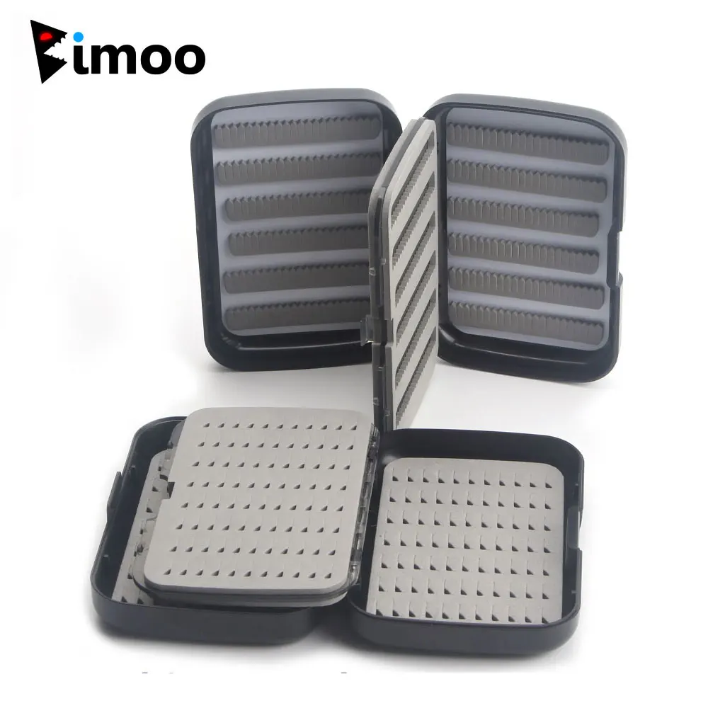 Bimoo 1PC Multi Faces Fly Box Midge Nymph Dry Wet Flies Trout Fishing Hook Lures Bait Storage Box Case Container Fishing Tackle