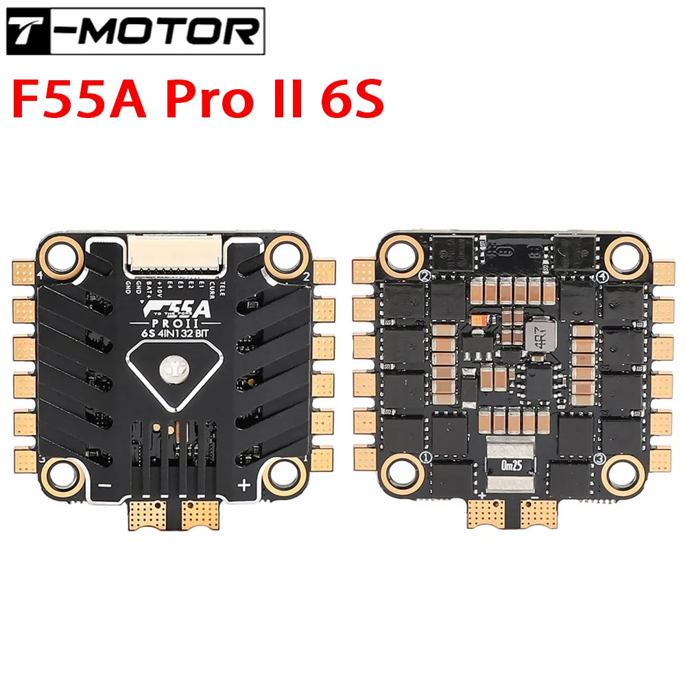 

T-MOTOR F55A PRO II 6S 4IN1 32 BIT 128KHz Brushless ESC Speed Controller HYBIRD POWER BLHELI_32 10V 2A BEC for RC Racing Drones