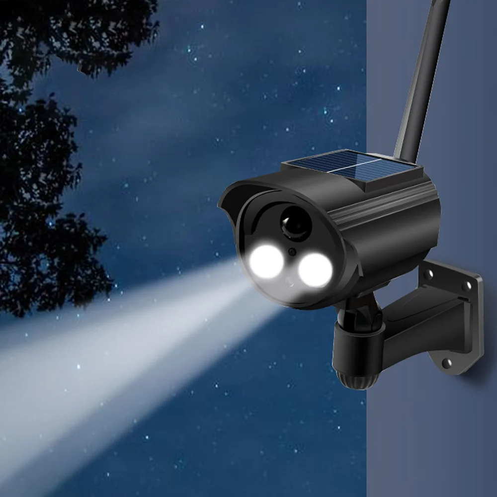 Outdoor Wireless Simulated Security Camera,Fake Solar Charging,Fake Camera, with AI Motion Detection,Red Flashing Light with LED