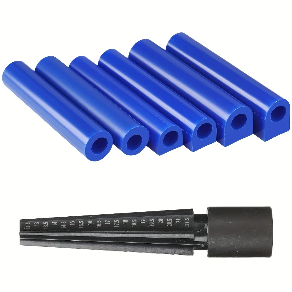 7Pcs Hollow Ring Wax‑Tube Kit With Tapered Wax Hole Reamer Carving Wax Blank Jewelry Ring Handmade Craft DIY Making Accessories