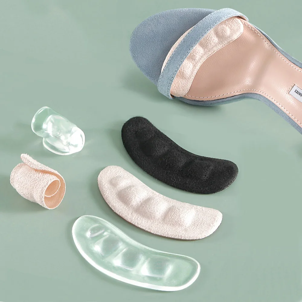 Almofadas de silicone macio para sapatos femininos antiderrapante antepé inserção almofada calcanhar forro palmilhas de gel para sandálias de salto antiderrapante pé