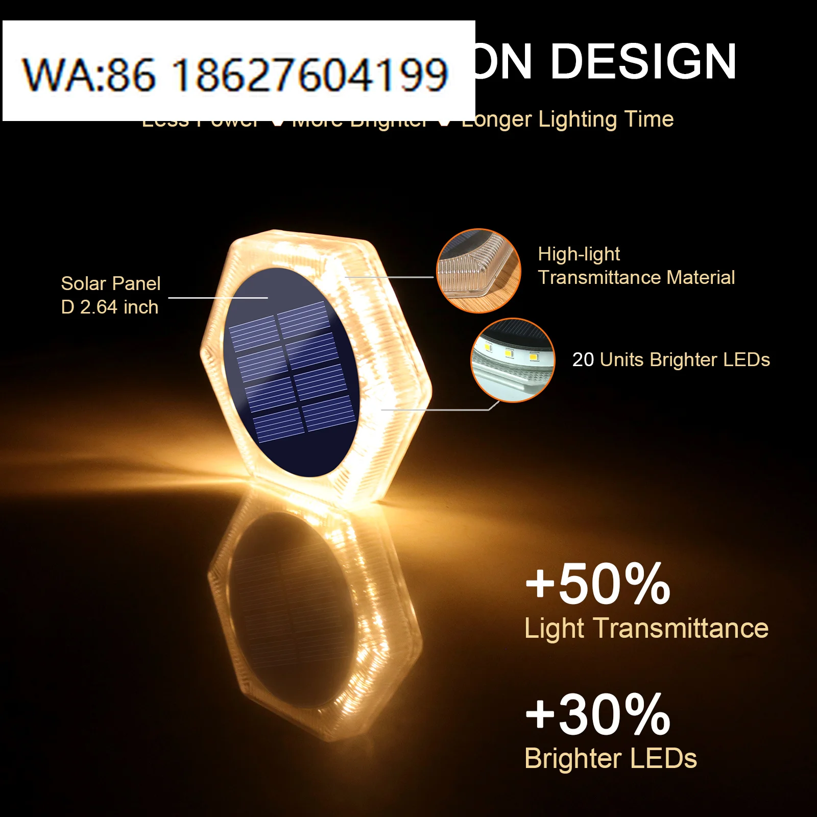 4Pcs Pack IP68 ABS Solar Security Lamp  Beam Warm White LED Wireless Outdoor Garden Landscape