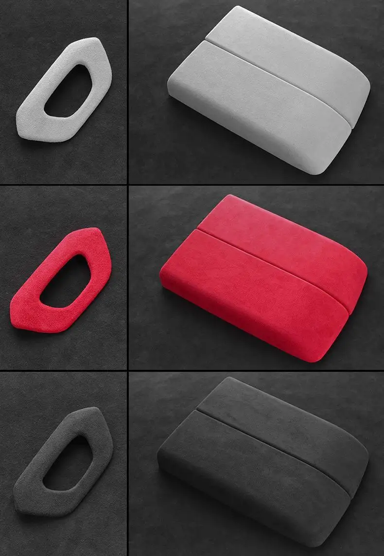 

Suede Trim Car Armrest Storage Box Frame Anti Hit Scratch Cover Accessories For Geely ZEEKR 001 2021-2024 Sticker Garnish