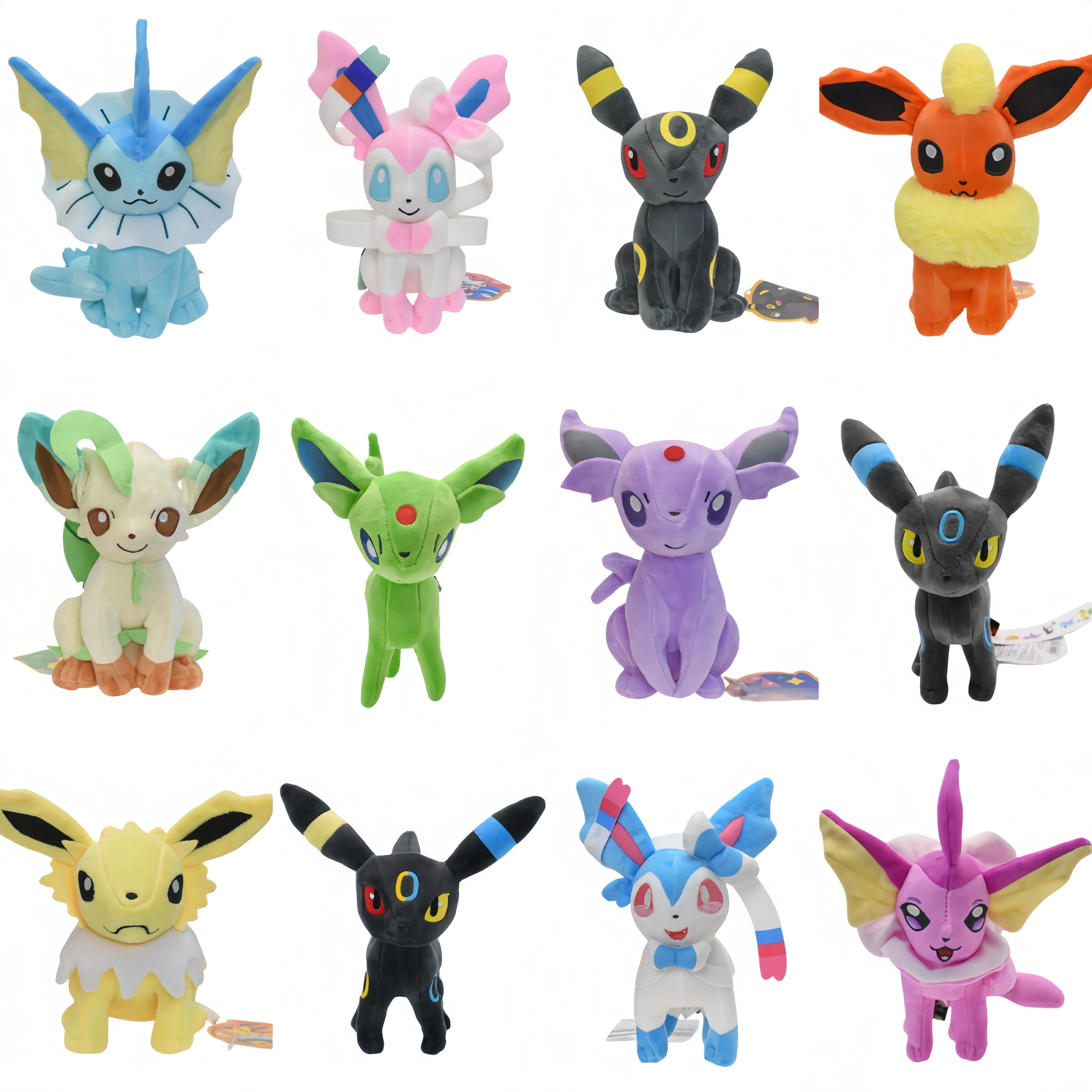 Combination Set Pokemon Eevee Family Plush Umbreon Shine Sylveon Espeon Stuffed Plush Toy Anime Mimikyu Stuffed Doll Xmas Gift