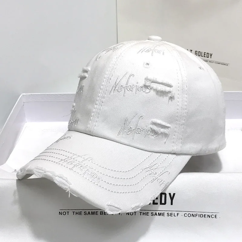 pop sale 2023 new baseball cap for women spring and summer embroidered letters broken peaked cap for men trend cover