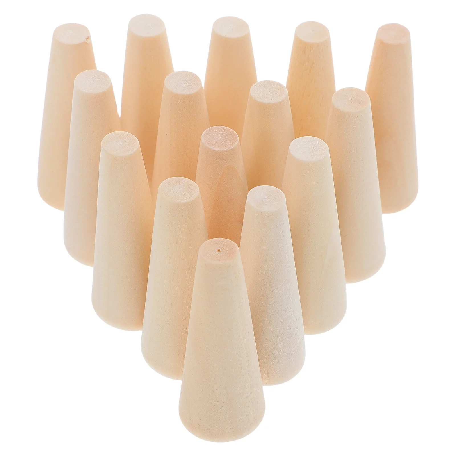 20Pcs Wooden Cone Ring Jewelry Holder Natural Wood Display Stand Organizer Cone Shape Ring Organizer for Home Store