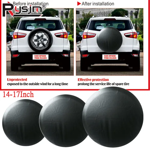 Cubierta Universal de cuero de PVC para neumático de repuesto, 14 "", 15"", 16"", 17 pulgadas, para Auto/remolque/caravana, funda para neumático de rueda de repuesto, bolsa protectora