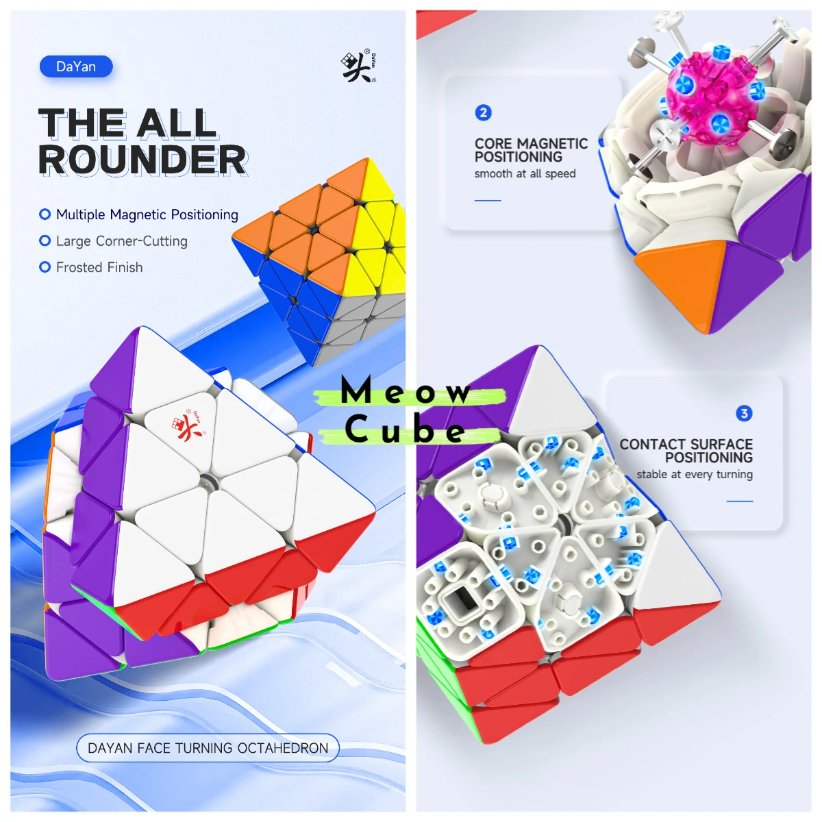 

[MeowCube] DaYan FTO M Core Magnetic Rotating Octahedron Hands-on Magic Cube Stickerless Educational Toys For Children Cubo Toys