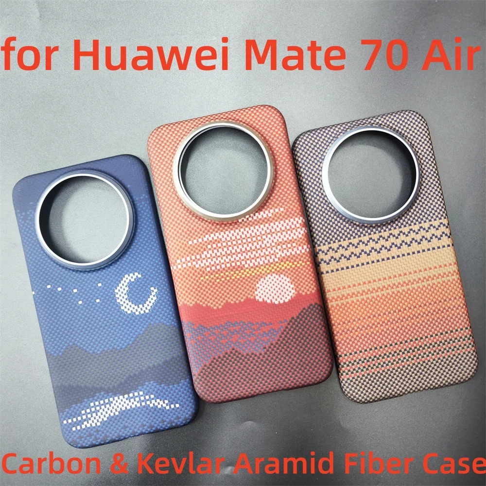 

Магнитный чехол для Huawei Mate 70 Air, кевларовое, арамидное, тонкое, легкое, из углеродного волокна, черный, тонкий, совместимый с MagSafe